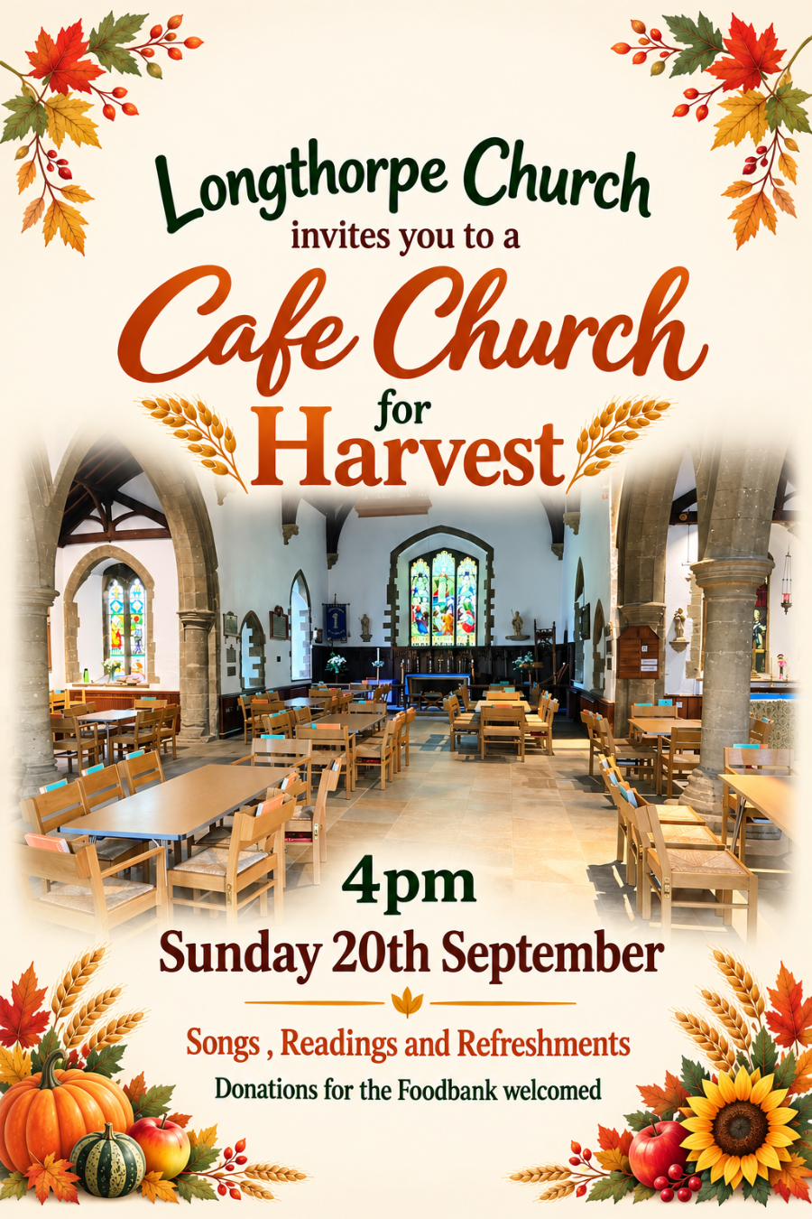 Harvest Cafe Church Flyer